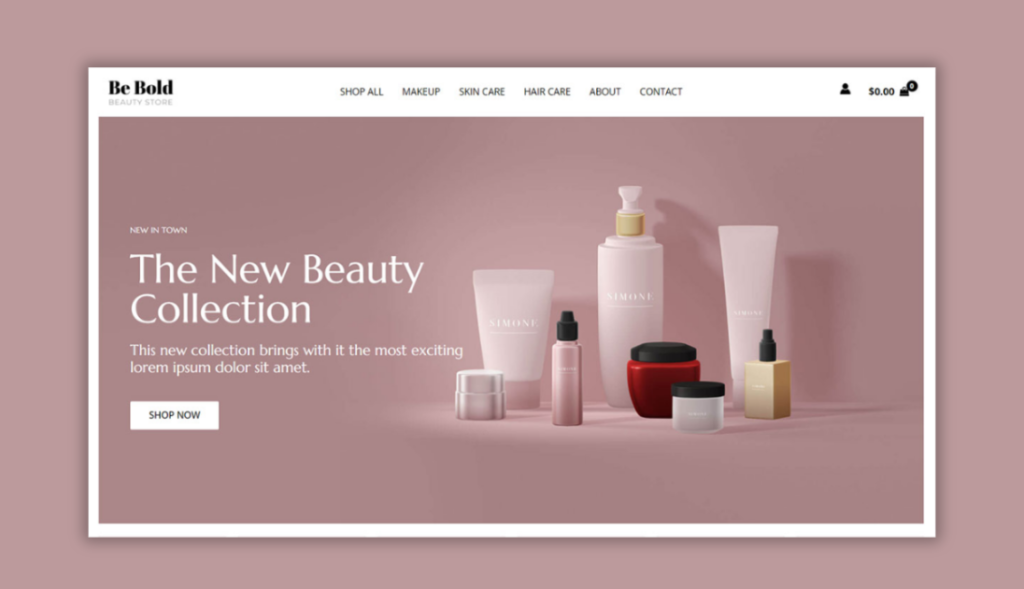 Beauty products website development
