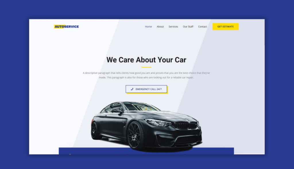 Car automotive website development