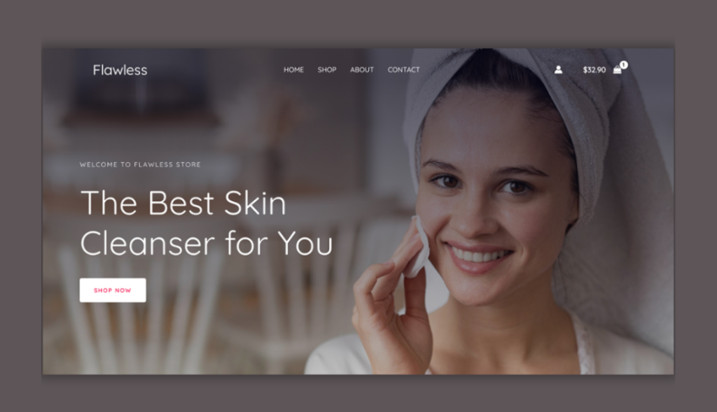 Skincare website development
